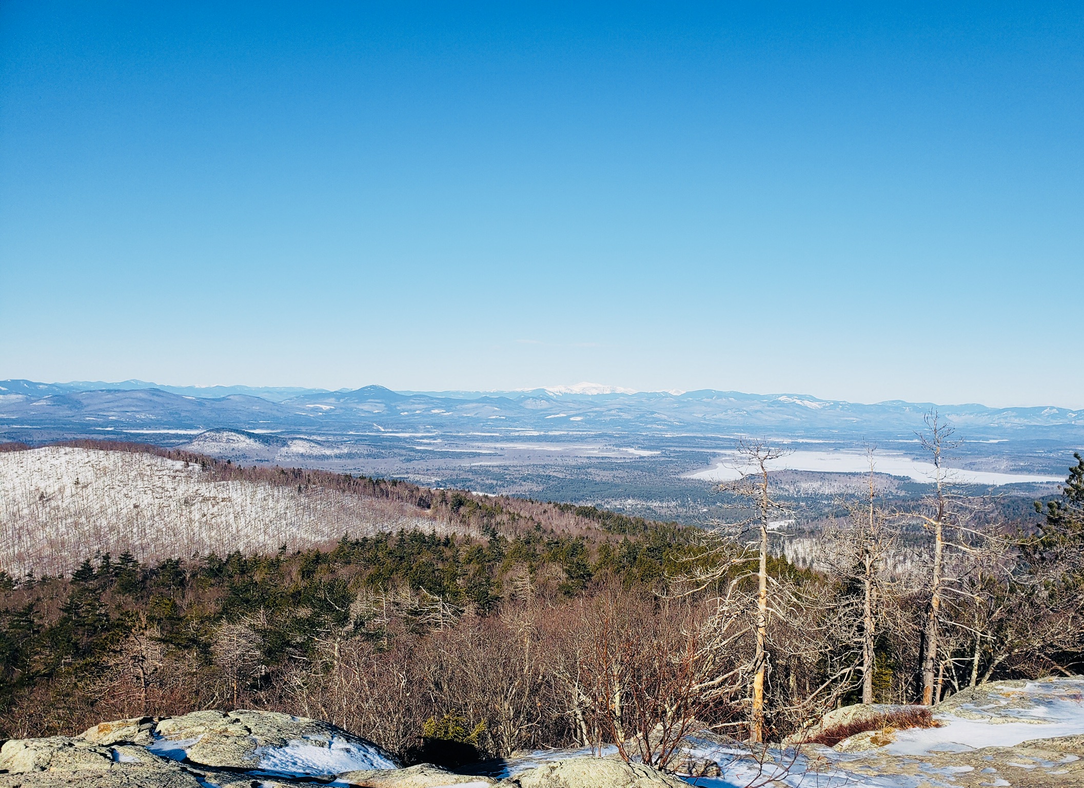 View of the White Mountains from Pleasant Mountain main summit