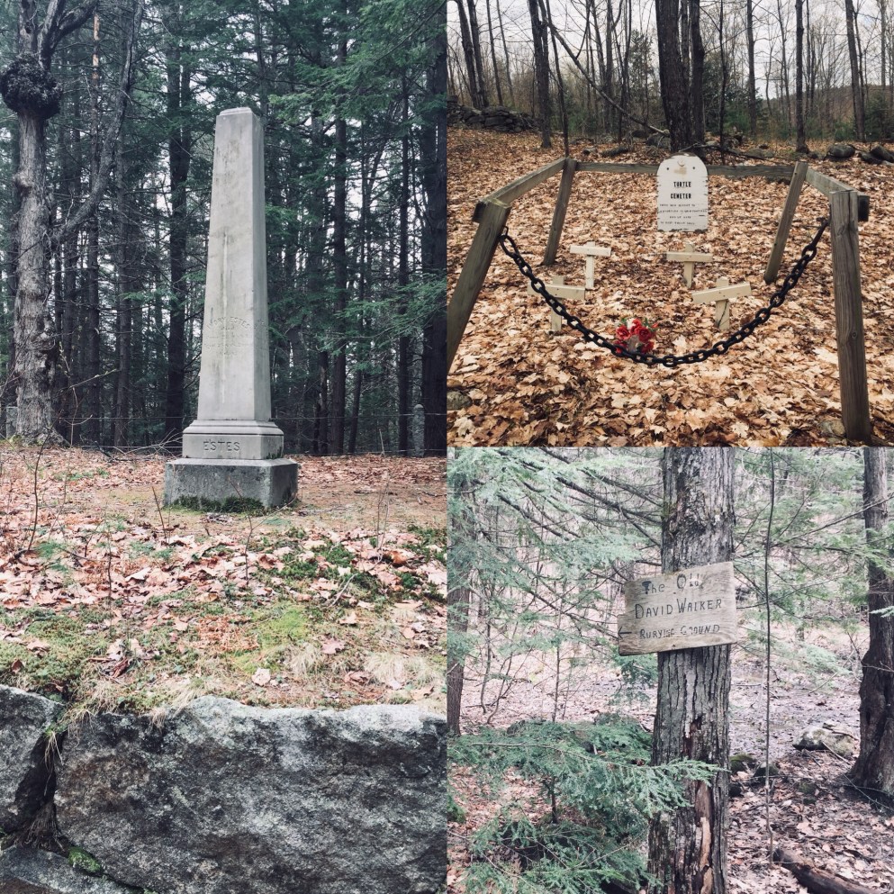 Cemeteries and burying grounds along the Sawyer Mountain Road Trail