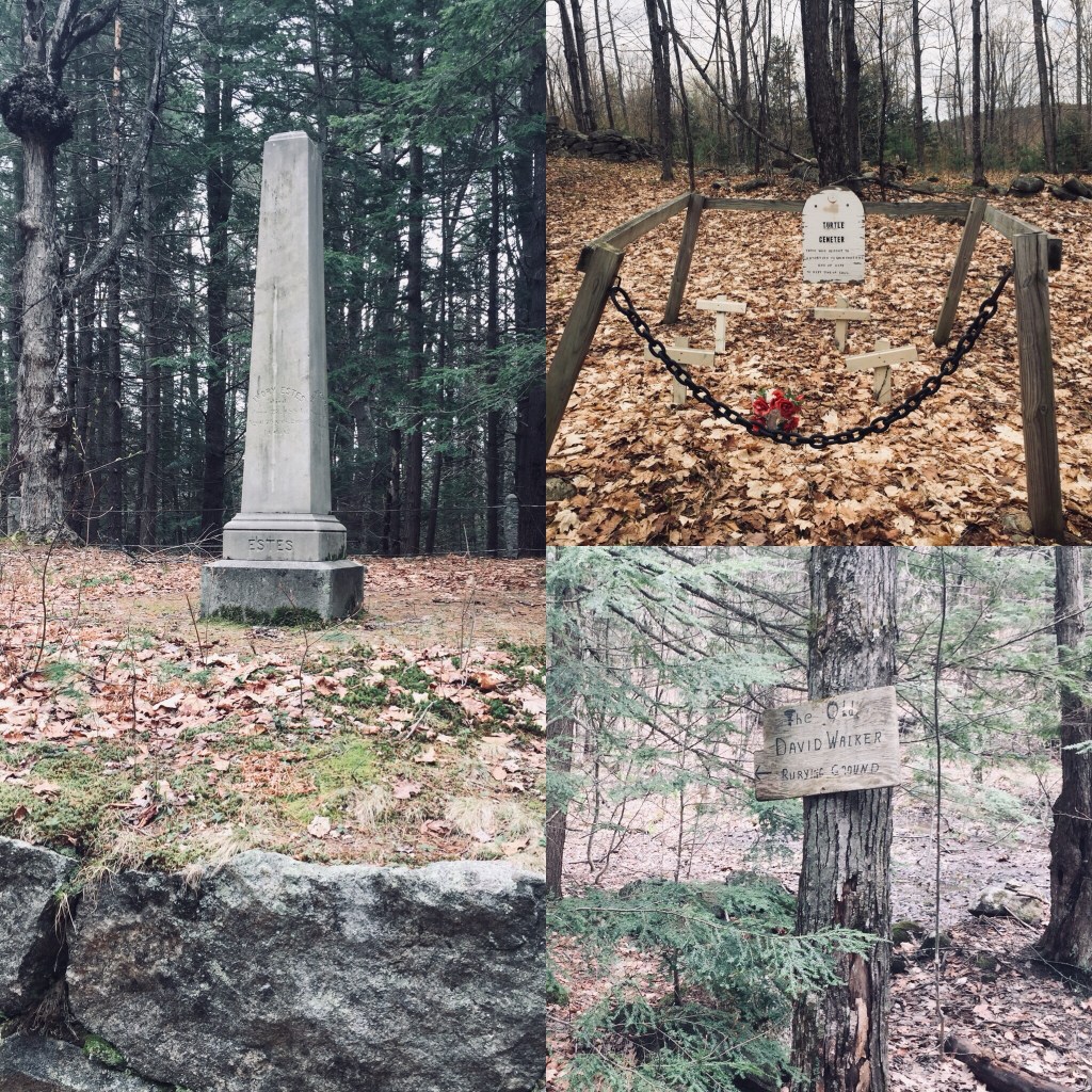 Cemeteries and burying grounds along the Sawyer Mountain Road Trail