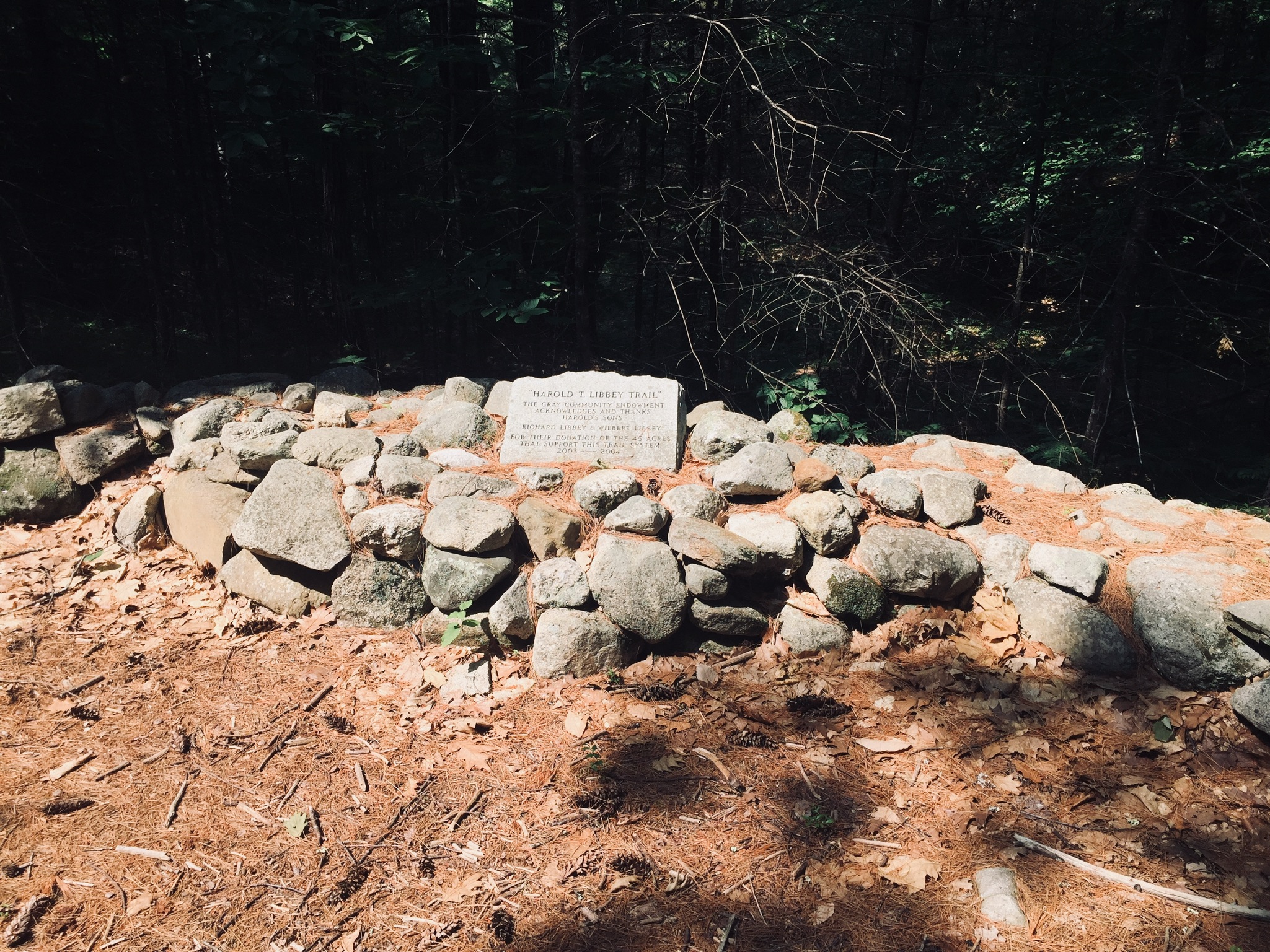 Harold Libbey Memorial, Libby Hill Forest, Gray, Maine